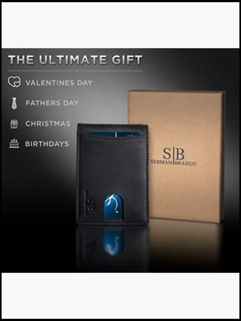 RFID Blocking Slim Bifold Genuine Leather Front Pocket Wallet Money Clip